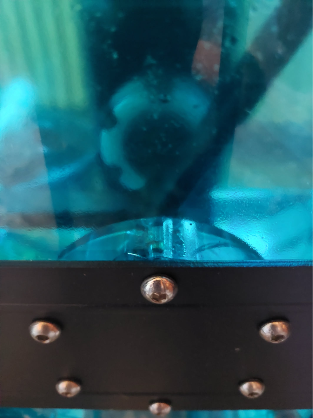 The tank has a small hairline crack above the bracket