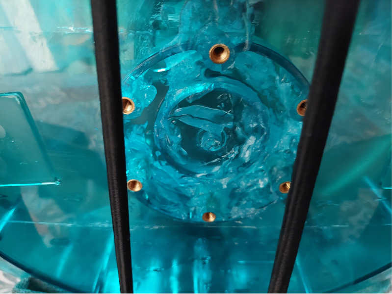 Image of all cracks glued over. Very messily done, however.