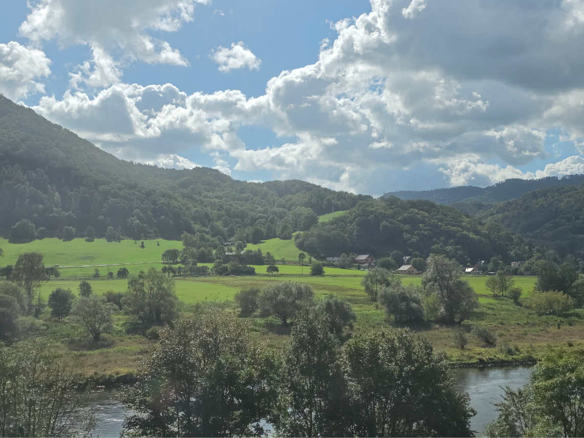 Image of a Czech landscape, taken from the train.